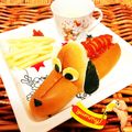 toramom's cooksnap of when they made キャラ弁☆スリンキードッグなホットドッグ.