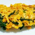 yukiwanko's cooksnap of when they made ホウレン草とコーンチーズのオムレツ.