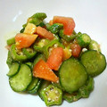 hutaai's cooksnap of when they made きゅうりとオクラの和え物♪.