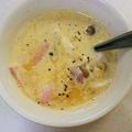 kaxnnna's cooksnap of when they made レンジで簡単！マグカップベーコン卵スープ.