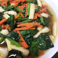 ☆ami・3・☆'s cooksnap of when they made ほうれん草と人参と油揚げのごま煮.