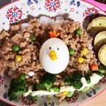 クックX3UAML☆'s cooksnap of when they made そぼろご飯でとりさんランチ.