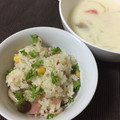 ぷーーー♡'s cooksnap of when they made ピラフ風♪ベーコンときのこの炊き込みご飯.