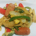 tsuyochan's cooksnap of when they made ソーセージとピーマンの卵炒め.