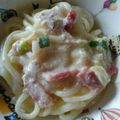 sorairoha's cooksnap of when they made カルボナーラ❁*+おうどんで♡.