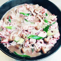 はまー１２２９'s cooksnap of when they made ヒイカ、九条ねぎの和風なアヒージョ.