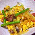 nosso's cooksnap of when they made 簡単こども喜ぶインゲンマヨ卵炒め.