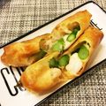 kyaoringo☆'s cooksnap of when they made 海老とアスパラのチーズ春巻き.