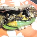 kbitch's cooksnap of when they made 南瓜ときのこのガーリックチーズサンド☆.