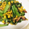 ミルクガラス's cooksnap of when they made お弁当に、おかずに、小松菜のベーコン炒め.