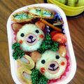 panna＊3's cooksnap of when they made ウインナー１本♪くまとお花の簡単キャラ弁.