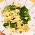 mayu☆suke's cooksnap of when they made 節約メニュー☆レタスの外葉で卵とじ.
