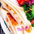 のん♪♪のん's cooksnap of when they made 朝食☀ハムマヨ♡チーズトースト♡.