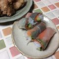 呑み助Nao's cooksnap of when they made タレが絶品★生ハムとサーモンの★生春巻き.
