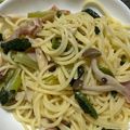 大ちゃん1109's cooksnap of when they made ランチに♪小松菜とベーコンの和風パスタ.