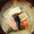 智恵ちゃんのつく恋慕's cooksnap of when they made 鮭と野菜の酒粕汁(三平汁風)鍋.