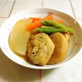 nasubeam's cooksnap of when they made レンジで大根とがんもどきの煮物～きび糖.