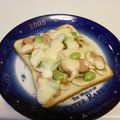 龍青空ママ's cooksnap of when they made マッシュとウインナーオリーブ和えトースト.