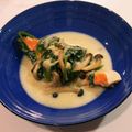 yu3koちゃん's cooksnap of when they made 鮭と茸とほうれん草のチーズクリームソース.