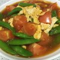 わぁーこ's cooksnap of when they made スナップエンドウ＆トマト☆卵とろ〜りあん.