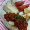 キョク's cooksnap of when they made タラのムニエル○○オニオントマトソース添え.