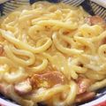 まちゃみ♪ママ's cooksnap of when they made 【カルボナーラうどん】.