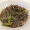 papikun's cooksnap of when they made コストコのプルコギとセロリの炒めもの.