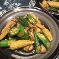ジョングレ's cooksnap of when they made ヤングコーンとオクラと舞茸のバター醤油.
