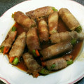 ふぃん0126's cooksnap of when they made 生姜焼き風。いんげん人参の豚ロース巻き。.