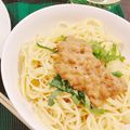 ねむたいです's cooksnap of when they made 納豆と梅肉と大葉のさっぱりパスタ.