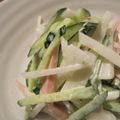 チョビ～☆'s cooksnap of when they made 魚肉ソーセージ＆大根＆きゅうりの千切り.