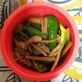 ボニタロー's cooksnap of when they made レンジで！時短豚肉ごぼうピーマン炒め.