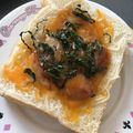 haruka♡♩'s cooksnap of when they made 簡単朝食✿焼鳥缶で照焼きチキンのトースト.