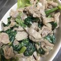 ALOHAnon's cooksnap of when they made 息子が喜ぶ☆豚ほうれん草のマヨ炒め？？.