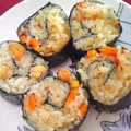 nosso's cooksnap of when they made リメイク）炊き込みご飯⇒炊き込みのり巻き.