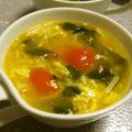 時花菜's cooksnap of when they made トマトと若布の卵スープ.