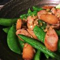 ーmakocoー's cooksnap of when they made スナップえんどうとベーコンのにんにく炒め.