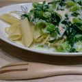 クックるん☆戦隊's cooksnap of when they made 蟹と青梗菜のクリームスパゲティ.