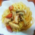 ☆蒼依's cooksnap of when they made 鶏肉とキノコの和風パスタ.