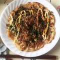 真友耕奈mama's cooksnap of when they made 白だしで米粉お好み焼き.