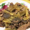 p-nose's cooksnap of when they made ヤーコンの豚肉炒め▱蒟蒻入り.