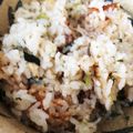 クック5RM3UM☆'s cooksnap of when they made チンゲン菜とじゃこと油あげの炊き込みご飯.