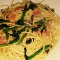 minotan's cooksnap of when they made ベーコンと茸とほうれん草のペペロンチーノ.