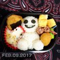 chibismama's cooksnap of when they made 簡単冬キャラ弁＊雪だるまのスノーギース.