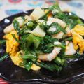 ジョンリークッカー's cooksnap of when they made 海老・たけのこ・春菊・卵の塩炒め☆.