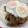 はっち302's cooksnap of when they made ガパオライス　本格タイ風挽肉とバジルご飯.