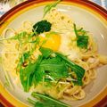 Campanilla's cooksnap of when they made ランチに簡単♪カマンベールの卵かけパスタ.