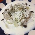 ユリーヌ♪'s cooksnap of when they made レンジで簡単♪鶏肉ときのこのクリーム煮.