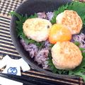 noriko912's cooksnap of when they made 蓮根入り♪照り焼きつくね十六穀丼.