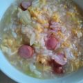 miklll's cooksnap of when they made キャベツとウインナのライススープ.